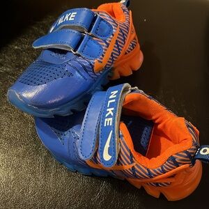 Toddler Boys No Tie, Blue & Orange Sneakers
